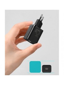 Baseus Super Si snabbladdare Quick Charge 3.0 Strömförsörjning 25W 3A + Kabel USB Typ C - USB Typ C 3A 1m svart (TZCCSUP-L01)