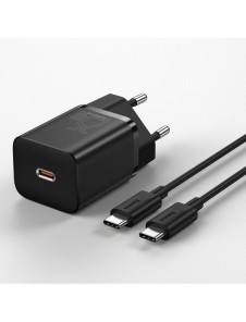 Baseus Super Si snabbladdare Quick Charge 3.0 Strömförsörjning 25W 3A + Kabel USB Typ C - USB Typ C 3A 1m svart (TZCCSUP-L01)