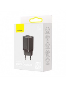 Baseus Super Si Pro snabbladdare USB / USB Typ C 30W Strömförsörjning Snabbladdning svart (CCSUPP-E01)
