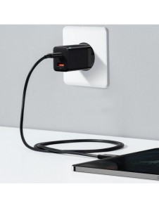 Baseus Super Si Pro snabbladdare USB / USB Typ C 30W Strömförsörjning Snabbladdning svart (CCSUPP-E01)