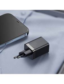 Baseus Super Si Pro snabbladdare USB / USB Typ C 30W Strömförsörjning Snabbladdning svart (CCSUPP-E01)