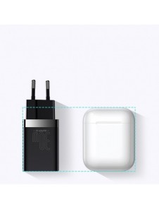 Baseus Super Si Pro snabbladdare USB / USB Typ C 30W Strömförsörjning Snabbladdning svart (CCSUPP-E01)