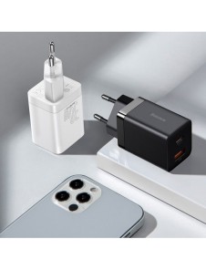 Baseus Super Si Pro snabbladdare USB / USB Typ C 30W Strömförsörjning Snabbladdning svart (CCSUPP-E01)