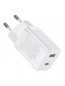 Baseus Super Si Pro USB / USB Typ C Snabbladdare 30W Strömförsörjning Snabbladdning vit (CCSUPP-E02)