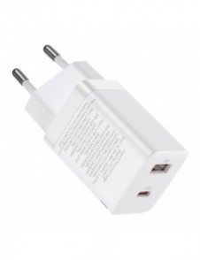 Baseus Super Si Pro USB / USB Typ C Snabbladdare 30W Strömförsörjning Snabbladdning vit (CCSUPP-E02)