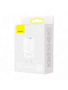 Baseus Super Si Pro USB / USB Typ C Snabbladdare 30W Strömförsörjning Snabbladdning vit (CCSUPP-E02)