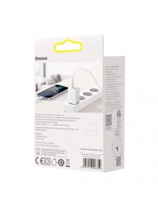 Baseus Super Si Pro USB / USB Typ C Snabbladdare 30W Strömförsörjning Snabbladdning vit (CCSUPP-E02)