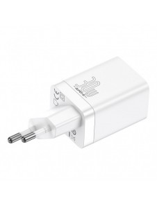 Baseus Super Si Pro USB / USB Typ C Snabbladdare 30W Strömförsörjning Snabbladdning vit (CCSUPP-E02)