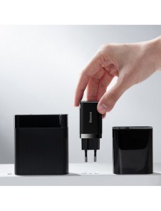 Baseus Super Si Pro USB / USB Typ C Snabbladdare 30W Strömförsörjning Snabbladdning vit (CCSUPP-E02)