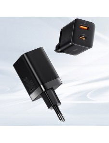 Baseus Super Si Pro USB / USB Typ C Snabbladdare 30W Strömförsörjning Snabbladdning vit (CCSUPP-E02)