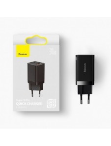 Baseus Super Si Pro USB / USB Typ C Snabbladdare 30W Strömförsörjning Snabbladdning vit (CCSUPP-E02)
