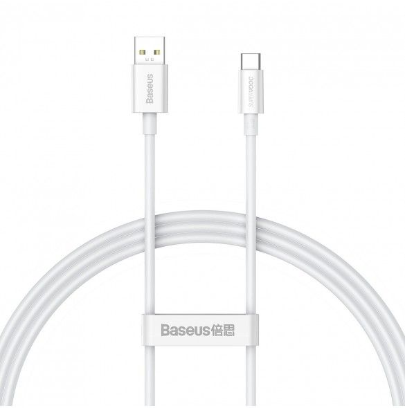 Baseus Superior Series SUPERVOOC USB-A till USB-C 65W 1m kabel vit