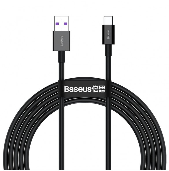 Baseus Superior USB-kabel - USB Typ C 66 W (11 V / 6 A) Huawei SuperCharge SCP 2 m svart (CATYS-A01)