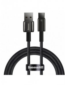 Baseus Tungsten Gold-kabel USB-A - USB-C 480Mb/s 100W 1m svart (CAWJ000001)
