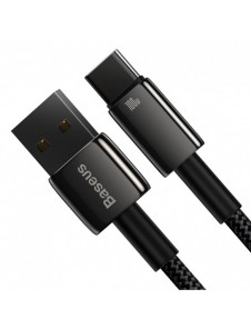 Baseus Tungsten Gold-kabel USB-A - USB-C 480Mb/s 100W 1m svart (CAWJ000001)