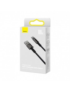 Baseus Tungsten Gold-kabel USB-A - USB-C 480Mb/s 100W 2m svart (CAWJ000101)