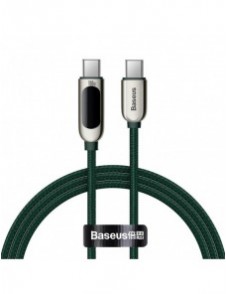 Baseus USB Typ C - USB Typ C-kabel 100 W (20 V / 5 A) 1 m Strömförsörjning med skärm effektmätare grön (CATSK-B06)