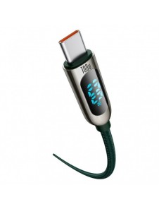 Baseus USB Typ C - USB Typ C-kabel 100 W (20 V / 5 A) 1 m Strömförsörjning med skärm effektmätare grön (CATSK-B06)