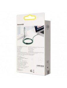 Baseus USB Typ C - USB Typ C-kabel 100 W (20 V / 5 A) 1 m Strömförsörjning med skärm effektmätare grön (CATSK-B06)