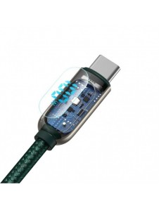 Baseus USB Typ C - USB Typ C-kabel 100 W (20 V / 5 A) 1 m Strömförsörjning med skärm effektmätare grön (CATSK-B06)