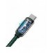Baseus USB Typ C - USB Typ C-kabel 100 W (20 V / 5 A) 1 m Strömförsörjning med skärm effektmätare grön (CATSK-B06)