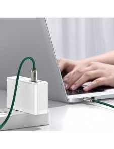 Baseus USB Typ C - USB Typ C-kabel 100 W (20 V / 5 A) 1 m Strömförsörjning med skärm effektmätare grön (CATSK-B06)