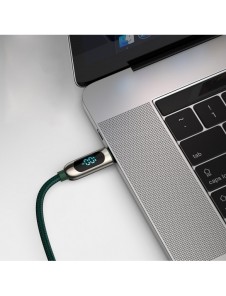 Baseus USB Typ C - USB Typ C-kabel 100 W (20 V / 5 A) 1 m Strömförsörjning med skärm effektmätare grön (CATSK-B06)