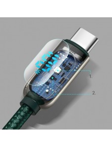Baseus USB Typ C - USB Typ C-kabel 100 W (20 V / 5 A) 1 m Strömförsörjning med skärm effektmätare grön (CATSK-B06)
