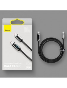 Baseus USB Typ C - USB Typ C-kabel 100 W (20 V / 5 A) 1 m Strömförsörjning med skärm effektmätare grön (CATSK-B06)