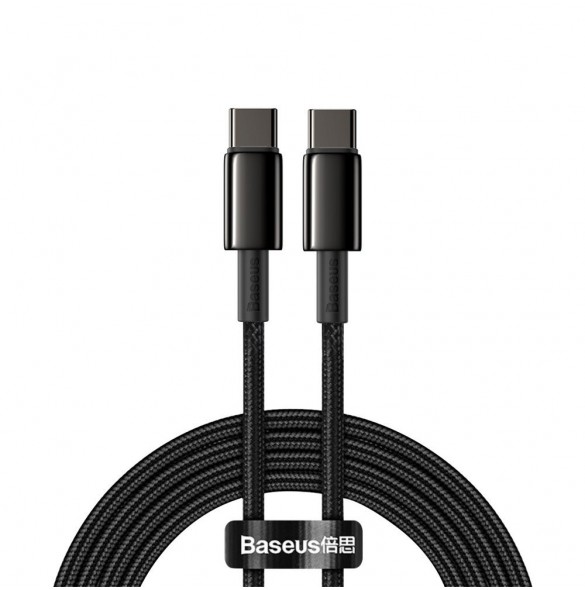 Baseus USB Typ C - USB Typ C-kabel Strömleverans Snabbladdning 100 W 5 A 2 m svart (CATWJ-A01)