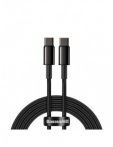 Baseus USB Typ C - USB Typ C-kabel Strömleverans Snabbladdning 100 W 5 A 2 m svart (CATWJ-A01)