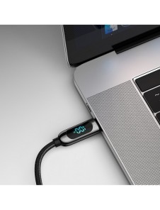 Baseus USB Type C-kabel - USB Type C 100W (20V / 5A) Strömförsörjning med skärmeffektmätare 2m svart (CATSK-C01)