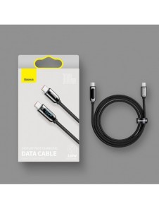 Baseus USB Type C-kabel - USB Type C 100W (20V / 5A) Strömförsörjning med skärmeffektmätare 2m svart (CATSK-C01)