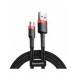 Baseus Cafule Kabel slitstark nylonkabel USB / micro USB 1.5A 2M svart-röd (CAMKLF-C91)