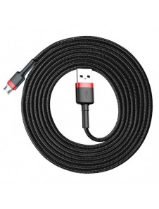 Baseus Cafule Kabel slitstark nylonkabel USB / micro USB 1.5A 2M svart-röd (CAMKLF-C91)