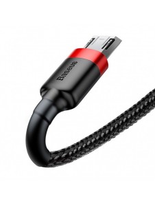 Baseus Cafule Kabel slitstark nylonkabel USB / micro USB 1.5A 2M svart-röd (CAMKLF-C91)