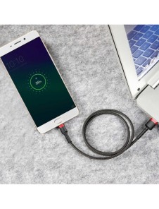 Baseus Cafule Kabel slitstark nylonkabel USB / micro USB 1.5A 2M svart-röd (CAMKLF-C91)