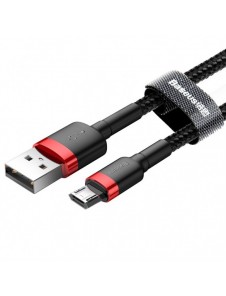 Baseus Cafule Kabel slitstark nylonkabel USB / micro USB 1.5A 2M svart-röd (CAMKLF-C91)