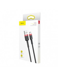 Baseus Cafule Kabel slitstark nylonkabel USB / micro USB 1.5A 2M svart-röd (CAMKLF-C91)