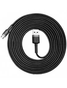 Baseus Cafule Kabel slitstark nylonkabel USB / micro USB 2A 3M svart-grå (CAMKLF-HG1)