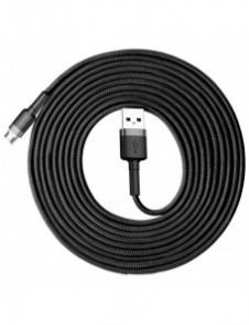 Baseus Cafule Kabel slitstark nylonkabel USB / micro USB 2A 3M svart-grå (CAMKLF-HG1)