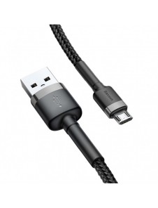 Baseus Cafule Kabel slitstark nylonkabel USB / micro USB 2A 3M svart-grå (CAMKLF-HG1)