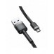 Baseus Cafule Kabel slitstark nylonkabel USB / micro USB 2A 3M svart-grå (CAMKLF-HG1)
