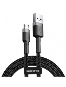 Baseus Cafule Kabel slitstark nylonkabel USB / micro USB 2A 3M svart-grå (CAMKLF-HG1)