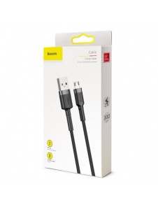 Baseus Cafule Kabel slitstark nylonkabel USB / micro USB 2A 3M svart-grå (CAMKLF-HG1)