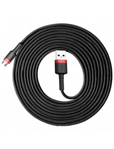 Baseus Cafule Kabel slitstark nylonkabel USB / micro USB 2A 3M svart-röd (CAMKLF-H91)
