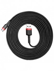 Baseus Cafule Kabel slitstark nylonkabel USB / micro USB 2A 3M svart-röd (CAMKLF-H91)