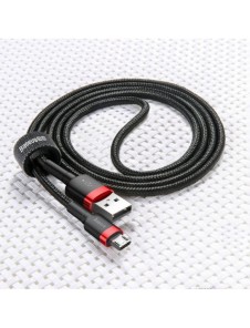 Baseus Cafule Kabel slitstark nylonkabel USB / micro USB 2A 3M svart-röd (CAMKLF-H91)