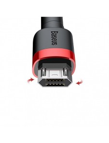 Baseus Cafule Kabel slitstark nylonkabel USB / micro USB 2A 3M svart-röd (CAMKLF-H91)