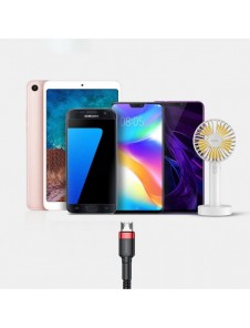 Baseus Cafule Kabel slitstark nylonkabel USB / micro USB 2A 3M svart-röd (CAMKLF-H91)